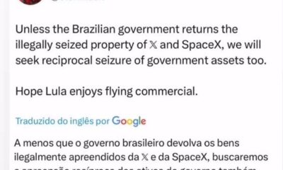 Elon Musk ameaça apreender bens do Governo Lula em retaliação ao bloqueio do X pelo STF