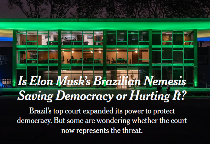 Jornal New York Times questiona STF: ministros salvam ou ameaçam a democracia do Brasil?